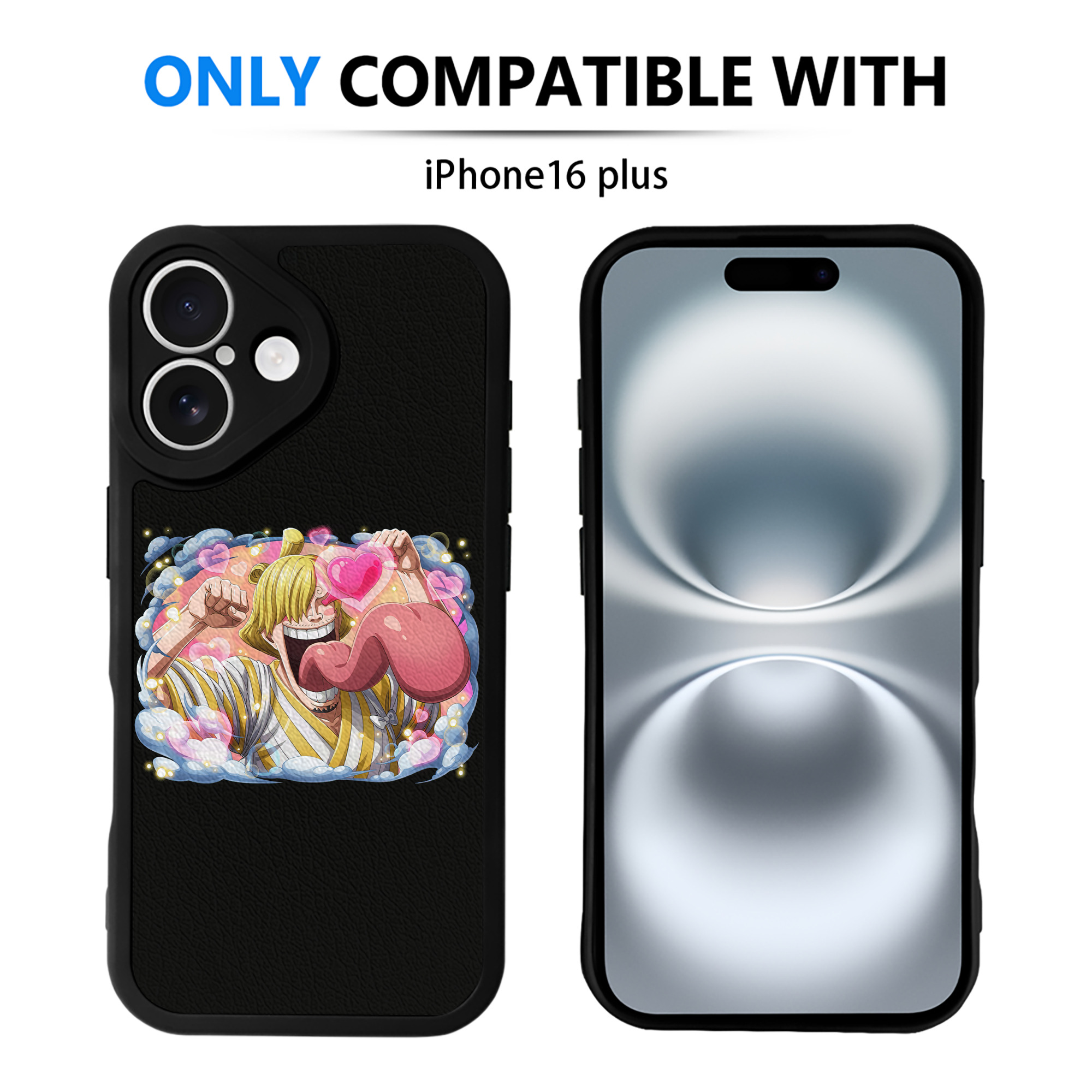 （画像用） ワンピース サンジ ONE PIECE Sanji 【iPhone 16シリーズ対応】シリコンスマホケース（レザー調） 材質：シリコン